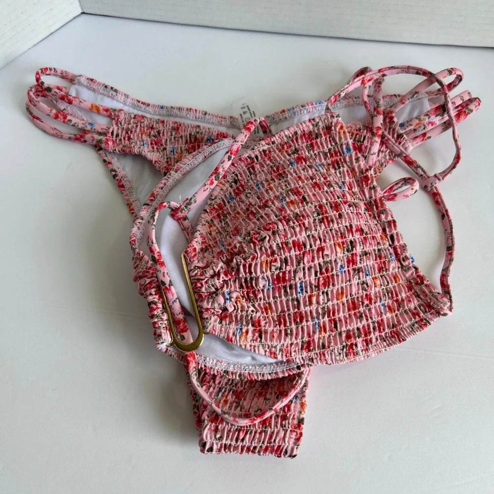 2 Piece Pink Floral Bikini Set Swimwear Size‎ L